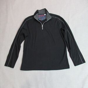 Robert Graham Black Quarter-Zip Pullover with Contrast Collar
